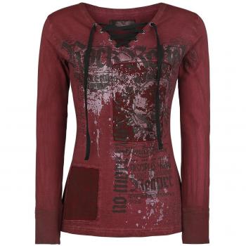 Rock Rebel by EMP I Shine and Burn Manga Larga Mujer Rojo