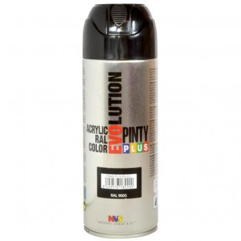 PINTYPLUS EVOLUTION 601 Pintura Spray Acrílica Brillo 520cc Jet Black, Negro Ral 9005, 300 g