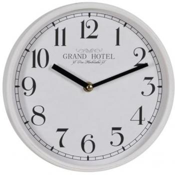 Reloj de Pared Blanco Madera Cristal 22 x 22 x 4,5 cm - Decoración Moderna | Fácil de Colgar