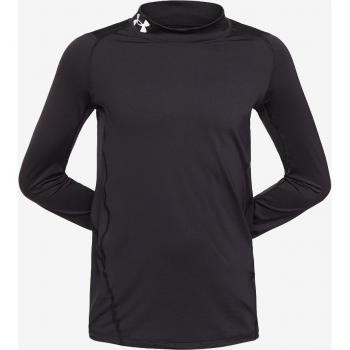 Under Armour Kids HeatGear Long Sleeve Base Layer Mock Shirt Black/White