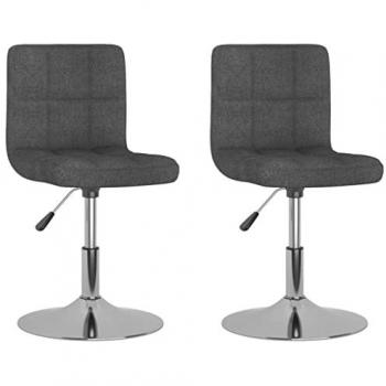 Sillas de comedor giratorias 2 unidades tela gris oscuro