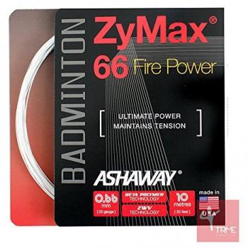 Ashaway Cordage de badminton Zymax 66 Fire Power 0,66 mm – Blanc