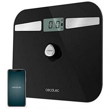 Cecotec Báscula de baño Surface Precision EcoPower 10200 Smart Healthy Black. Con pulsador, Superficie de vidrio templado de alta seguridad, Sensores de precisión, APP