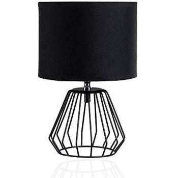 Lámpara de mesa Pauleen Shiny Diamond con base de jaula, E27, max. 20W, negro y tela