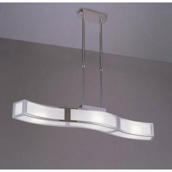 Lámpara colgante Duna E27 3 Bulbs L1, cromo pulido, acrílico blanco, incluye lámparas CFL