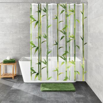 Cortina de ducha Kleine Wolke Bamboo verde 180x200 cm