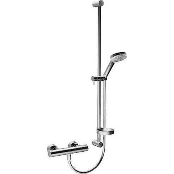 Set de Ducha Hansa Prisma 90cm con Termostato y Conexiones en Cromo, ECO, 3 Estrategias