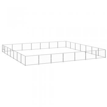 vidaXL Dog Kennel Silver 49 m² Steel