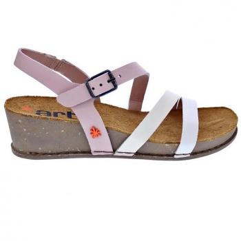 Art Company I Live 1930 Grass Waxed Rose-White Sandalias de Cuña de Piel con Cierre de Hebilla para Mujer