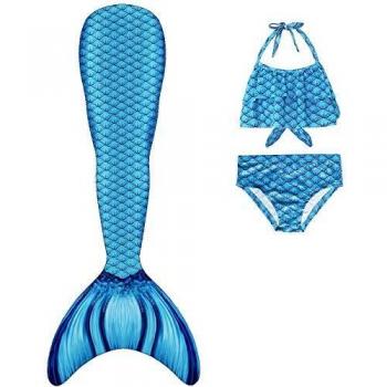 NAITOKE Niñas Cola de Sirena con Bikini para Fiesta de Natación Cosplay