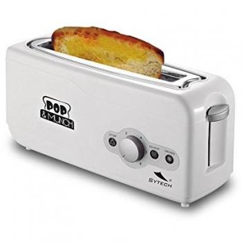 Sytech SY-TS20 - Tostadora con rejillas extra largas y anchas, 700 W, color blanco