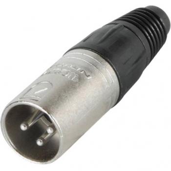Neutrik NC3MX 3-Pole Male XLR Connector with Nickel Housing and Silver Contacts