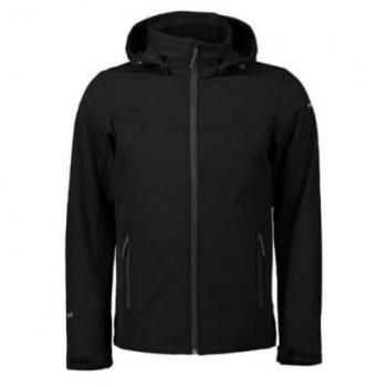 Chaqueta Softshell Icepeak Brimfield Negra para Hombre con Capucha, Talla 46