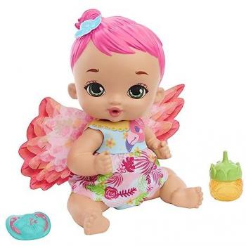 Muñeca Bebé My Garden Baby Flamingo 30 cm con Alas Multicolor y Función de Beber y Hacer Pipi