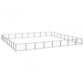 vidaXL Dog Kennel Black 64 m² Steel