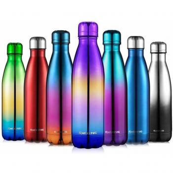 CMXING Botella De Agua 500 mL & 750 mL de Doble Pared con Aislamiento de Botella de Agua de Acero Inoxidable