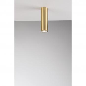 Plafoniera Cilíndrica de Metal Dorado 20 cm con Portalámpara GU10