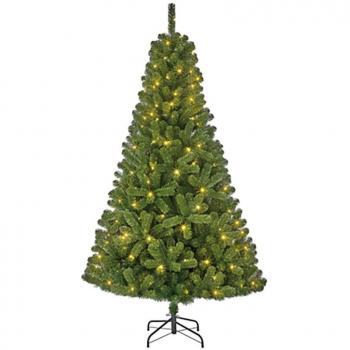 Árbol de Navidad Artificial con 525 Ramas y Luces LED Integradas, Altura 185 cm, Diámetro Base Ø115 cm, Color Verde