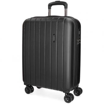 Movom Wood Maleta de cabina Negro 40x55x20 cms Rígida ABS Cierre TSA 38L 3,2Kgs 4 Ruedas dobles Extensible Equipaje de Mano