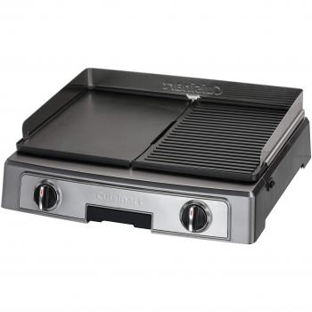 Plancha Eléctrica Cuisinart PL50E Doble Cara 2200W con Superficie Antiadherente y Temperatura Variable hasta 260°C, Incluye Placa de Grill y Plancha