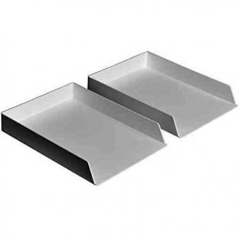 Amazon Basics Organizador de plástico, bandeja para cartas, blanco, paquete de 2