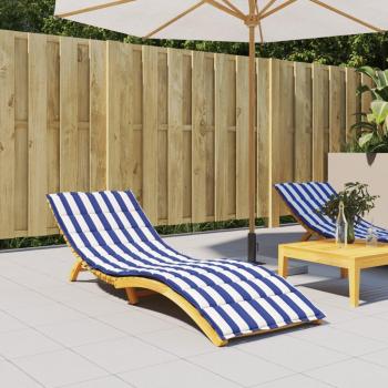 Oxford Fabric Blue and White Striped Sun Lounger Cushion