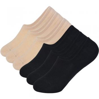 Puimentiua 6/8/10 Pares Calcetines Invisibles Mujer Algodón Calcetines Cortos Elástco Con Silicona Antideslizante