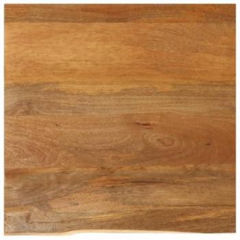 Tablero de mesa borde natural madera maciza mango 80x80x3,8 cm Marrón