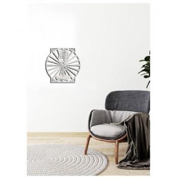 Decoración de Metal Micrófono 3, Plata, 80x1,5x80 cm