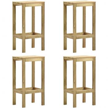 Taburetes de Bar de jardín 4 piezas de madera de pino impregnada vidaXL