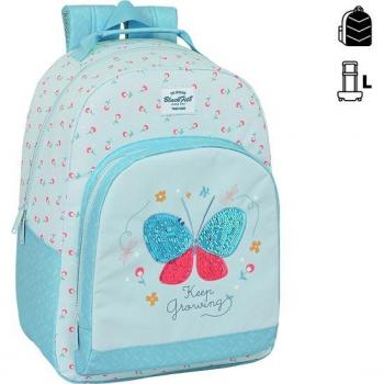 Mochila Escolar Adaptable a Carro Mariposa 32x42x15 - Safta