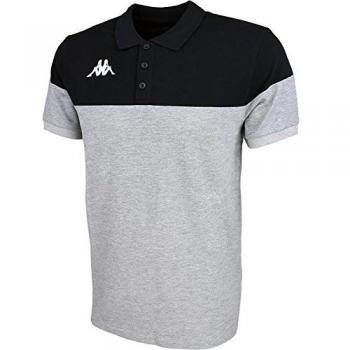 Kappa PIANETTI Polo de Manga Corta, Hombre, Gris/Negro, L