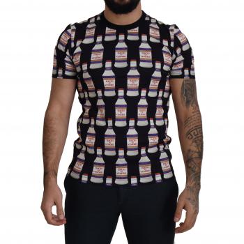 Dolce & Gabbana Black Bacio Di Venere Cotton Crew T-shirt - IT58 | XXL, Male, Size: 4XL, Black