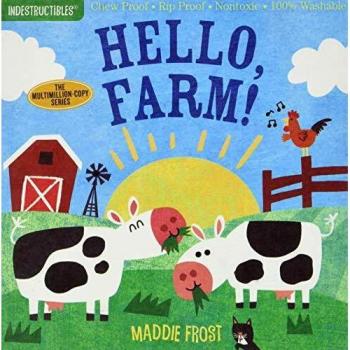 Indestructibles hello farm chew proof rip proof nontoxic 100 washable book for babies newborn books safe to chew