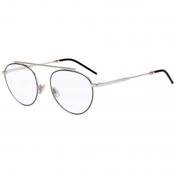 Dior - Montura de gafas - para hombre Gris plateado/negro/ral 9006 52