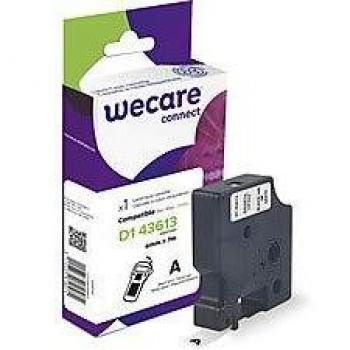 wecare - Cinta de tinta negra sobre blanco, 6 mm, 7 m, compatible con Dymo D1-43613
