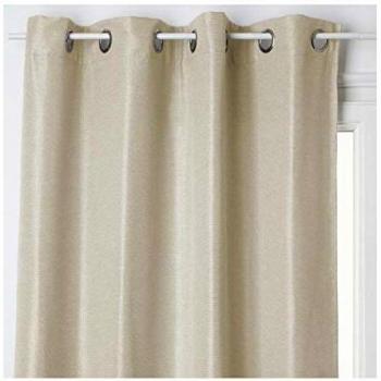 Cortina Opaca 'Elena' con Ojales de Lino 140 x 260 cm - Beige