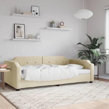 Sofá cama tela color crema 80x200 cm