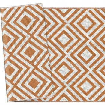 Alfombra Exterior Outsunny Reversible e Impermeable Marrón 274x182 cm