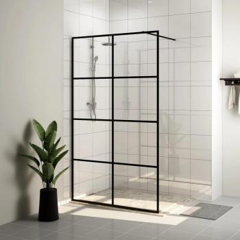 Mampara de ducha accesible con vidrio ESG transparente y marco negro de 90x195 cm