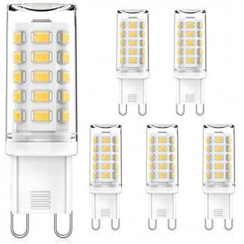 MLlichten Bombillas LED G9 Regulable 4000K Blanco Natural, 4W Equivalente 30W 40W Halógeno, Sin Parpadeo G9 Bombillas, AC220-240V Lámpara LED G9, Ángulo de Luz de 360°, Paquete de 5