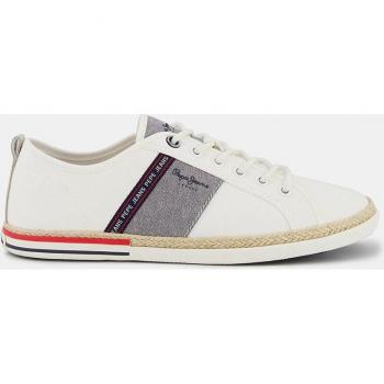 Zapatillas de hombre Pepe Jeans blancas con logo lateral y suela de goma