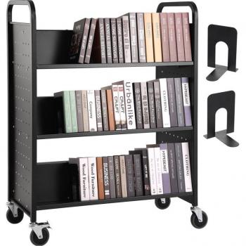 Carro para Libros Doble Cara Mophorn, Estante Inclinado 150 kg, Ruedas Bloqueables, 1000x510x1250 mm; Nevera Portátil de Compresión Vevor 40 L