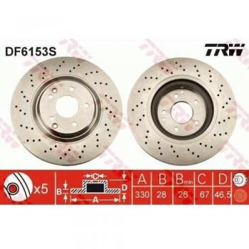 TRW DF6153S Rotores de Discos de Frenos