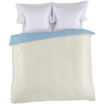 Funda Nórdica Fijalo Crema Celeste 220 x 220 cm Reversible Bicolor