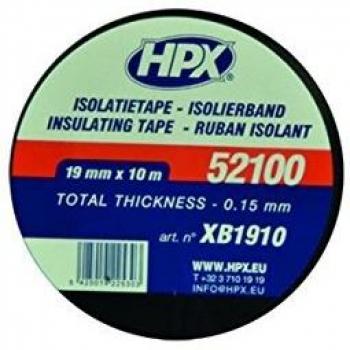 Cinta aislante de PVC HPX negra 19mm x 10m