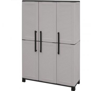 Armario de altura completa en polipropileno, material reciclable y ecológico sostenible, equipado con bisagras de acero, estantes ajustables; dimensiones L 1020 x P 370 x H 1.690 mm