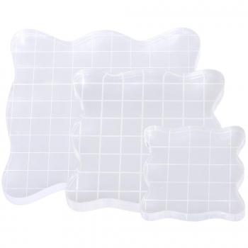 ULTNICE 3 Piezas de estampación de Bloques con Herramientas de Estampado de Goma de la cuadrícula para Scrapbooking