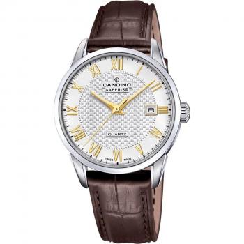 Reloj Candino C4712 Couple Classic de Acero Inoxidable con Correa de Piel Marrón