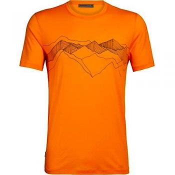 Icebreaker Tech Lite Peak Patterns SS Crewe Top Men, Sun XL 2020 - Camiseta de manga corta